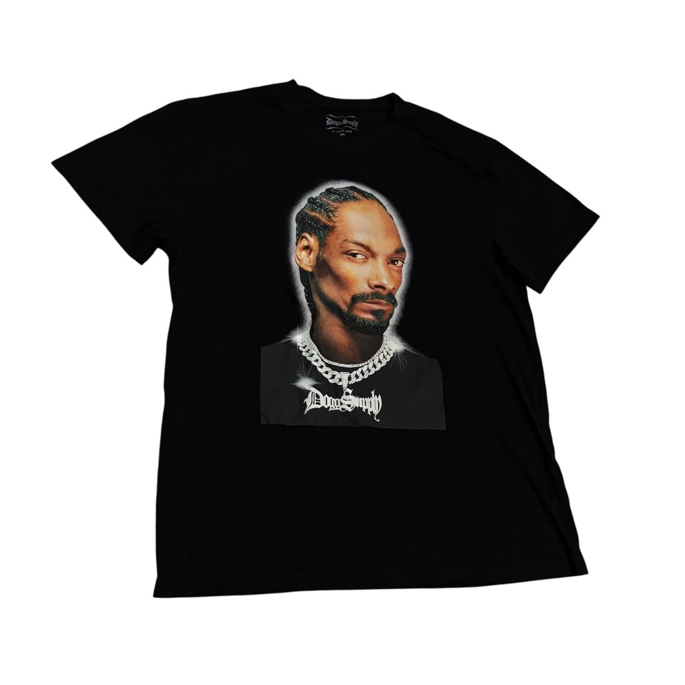 Dogg Supply‎ Snoop Dogg T Shirt Black Portrait Graphic Print Tee Medium